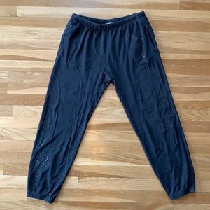 Spiritual Gangster Size Large Gray Sweat Pants with Gold Foil Star Details